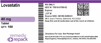 Lovastatin 40mg 70518 0706 02